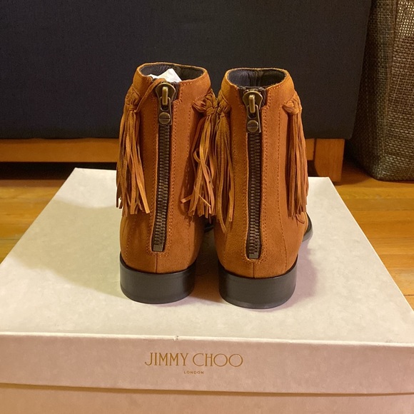 Brand New Jimmy Choo suede Chelsea boot with fringe - Picture 4 of 6